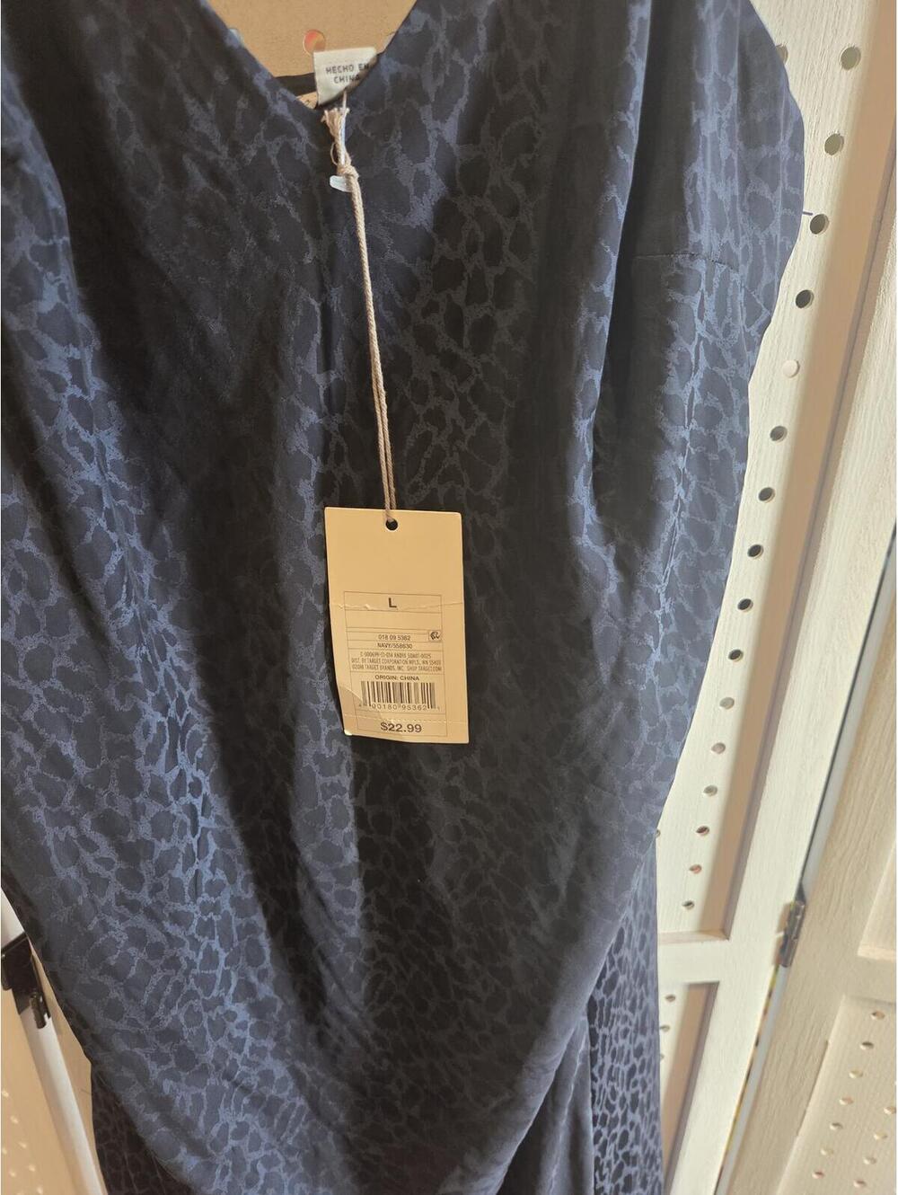 Blue Leopard Print Slip Dress with Spaghetti Straps - Picture 7 of 9